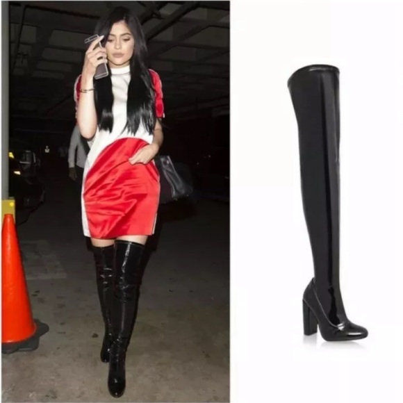 Kurt Geiger Shoes - KURT GEIGER OTK Black Patent Boot Margiela Kylie